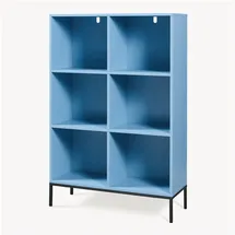 [en.casa] Bücherregal Colwyn 120 x 80 x 30 cm Blau