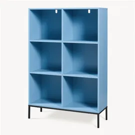 [en.casa] Bücherregal Colwyn 120 x 80 x 30 cm Blau