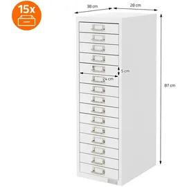 ML-Design Aktenschrank 28x38x87 cm Weiß