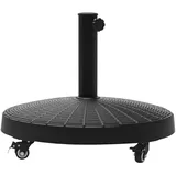 Sonnenschirmständer 25kg Schirmständer mit Rollen rund Rattanoptik Ständer f