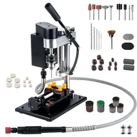 VOBOR Mini Tischbohrmaschine mit Flexiblem Wellenaufsatz, 7-Gang-Einstellung, 0,6–6 mm Bohrfutter, für Präzisionsbohren in Metall, Holz, Schmuck und Handwerk