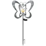 GLOBO Solarleuchte Glas/Kunststoff/Metall H 83,0 cm 1 Stück silbergrau