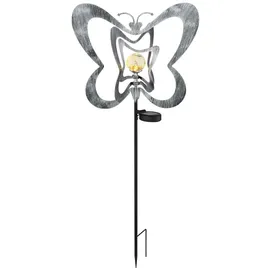 GLOBO Solarleuchte Glas/Kunststoff/Metall H 83,0 cm 1 Stück silbergrau