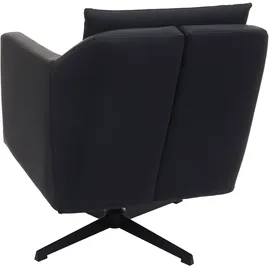 Mendler Lounge-Sessel HWC-H93b Kunstleder 72 x 80 x 72 cm Schwarz drehbar mit Kissen
