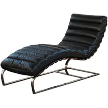 KAWOLA Relaxliege SIRY Polsterliege Leder schwarz