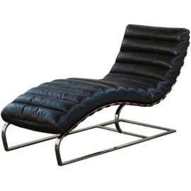 KAWOLA Relaxliege SIRY Polsterliege Leder schwarz