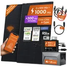 Solarway® 1000W Balkonkraftwerk mit Speicher 800W komplett Steckdose - neuester 800 Watt Wechselrichter - 1,6 kWh Anker Solix 1 - 500W bifaziale Solarmodule & Envertech & Anker