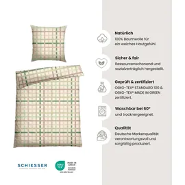 SCHIESSER Bettwäscheset Luiza - Renforcé - 2-teilig - 135 x 200 cm, - Grün