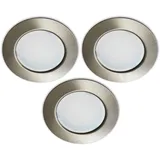 Trango 3er Set G4E-032 Einbauleuchte rund Nickel matt