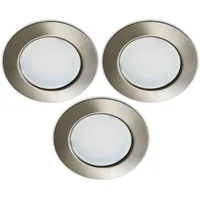 Trango 3er Set G4E-032 Einbauleuchte rund Nickel matt