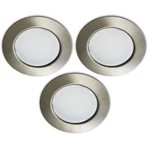 Trango 3er Set G4E-032 Einbauleuchte rund Nickel matt
