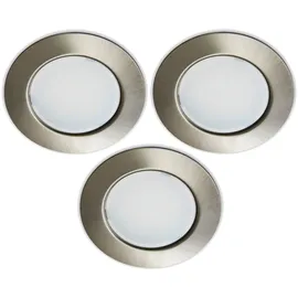 Trango 3er Set G4E-032 Einbauleuchte rund Nickel matt