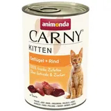 Carny Katzen Nassfutter Kitten Geflügel + Rind (12 x 400g), Kitten Katzen Nassfutter ohne Getreide und Zucker von animonda für wachsende Kätzchen bis 1 Jahr, mit frischen Zutaten