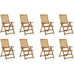 vidaXL 8x Akazienholz Massiv Gartenstuhl Klappbar Holzstuhl Stuhl Gartenmöbel Klappstuhl Stühle Essstuhl Balkonstuhl Terrassenstuhl