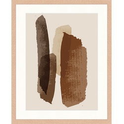ANY IMAGE Digitaldruck »Abstrakt Braun III«, Rahmen: Buchenholz, natur