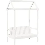 vidaXL Sitzbank mit Dach Weiß 117,5 x 70 x 176,5 cm