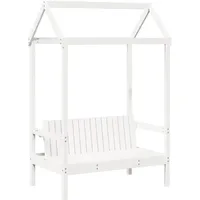 vidaXL Sitzbank mit Dach Weiß 117,5 x 70 x 176,5 cm