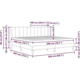 vidaXL Modernes Bett 200 x 200 cm Schwarz