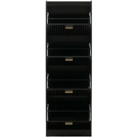 Mendler HWC-O39 148 x 50 x 24 cm Holzoptik schwarz / schwarz