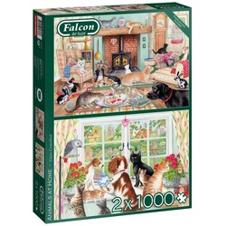 Falcon Puzzle »11318 Tiere zu Hause«, 1000 Puzzleteile bunt