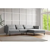 Fun Möbel Ecksofa Designersofa AGADA in Stoff Verita Hellgrau