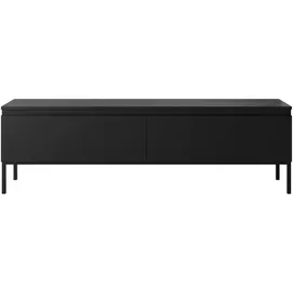 Selsey TV-Lowboard 150x46x32 cm Schwarz Metall/Spanplatte/Melamin