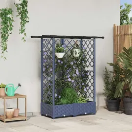 vidaXL Hochbeet mit Rankgitter und Dach 124 x 40 x 123 cm Grau