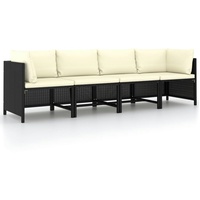 vidaXL 4-Sitzer-Gartensofa schwarz 313515