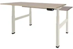 Schaffenburg Dextro Plus Duo Elektrisch Höhenverstellbar Sitz-Stehschreibtisch Rechteckig Eiche H-Fuß-Gestell 1.400 (B) x 800 (T) x 645 (H) mm Melamin