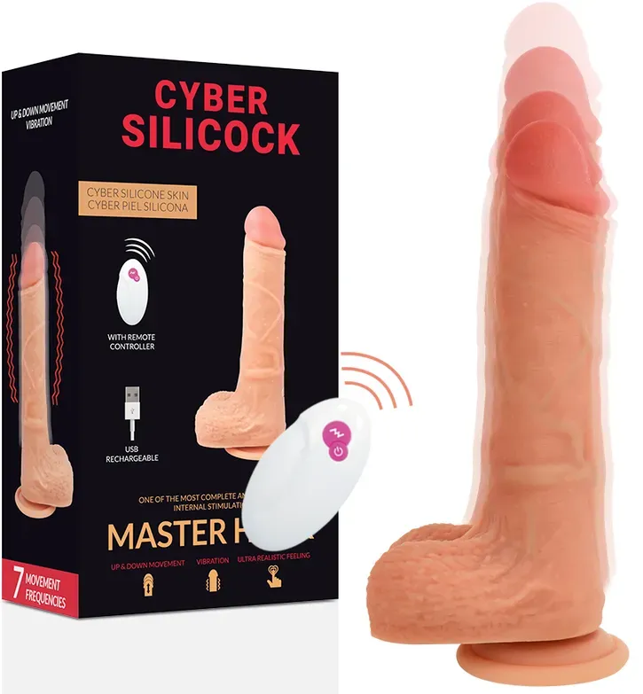 CYBER SILICOCK - Fernbedienbarer realistischer Master Huck, 20,9 cm Ø 4 cm
