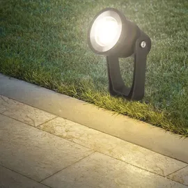 Briloner Connect to Shine 3er Set LED Strahler mit Erdspieß, Erweiterungsset, IP65 warmweißes Licht, Schwarz 5 cm