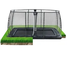 EXIT TOYS Dynamic ebenerdiges Trampolin 244 x 427 cm inkl. Sicherheitsnetz schwarz