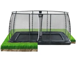 EXIT TOYS Dynamic ebenerdiges Trampolin 244 x 427 cm inkl. Sicherheitsnetz schwarz