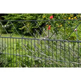 GAH Alberts Alberts Doppelstabmattenzaun »Nexus« als 17 tlg. Zaun-Komplettset | verschiedene Längen und Höhen | kunststoffbeschichtet, anthrazit | Höhe 100 cm Länge 6 m,