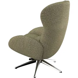 flexlux Relaxsessel "Haze, hervorragender Komfort, Alu Fuß, organisches Design, ergonomisch", grün (fall grün), B:70cm H:104cm T:79cm, 62% Polyester, 17% Cotton, 14% Linen, 12%Polyester, 4% Wool, Sessel, Relaxsessel, Rückenteilverstellung, drehbar, Fuß Alu