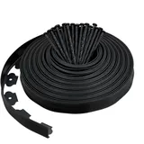 Relaxdays Rasenkante 30 m, H: 5 cm, 90 Erdanker, & Wegumrandung, Flexibles Rasenband, Kunststoff, schwarz
