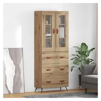 vidaXL Highboard-Schrank mit Regal 2 pcs Artisan-Eiche Holzwerkstoff
