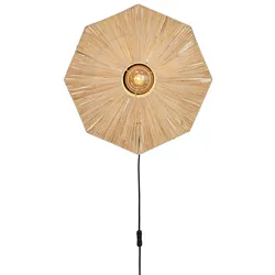 GOOD & MOJO Wandleuchte "Panama", beige (natur), Ø 45cm, Lampen, Nachhaltig