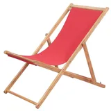 vidaXL Holz Strandliege Rot Sonnenliege Liegestuhl Strandstuhl Liege Garten