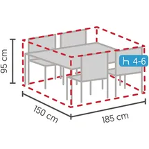 LC Garden Schutzhülle für Dining Sets S 150 x 185 x 95 cm Grau
