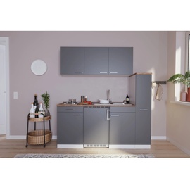 Respekta Küchenzeile Luis E-Geräte 180 cm mit Edelstahlkochmulde grau/weiß