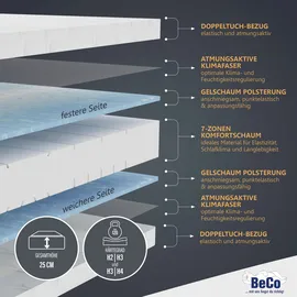 Beco »GUMO Maxx, 7 Zonen Matratze in verschiedenen Größen, luxuriöse Matratzenhöhe von 25 cm, weiß