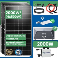 2000W Balkonkraftwerk 2000W mit Speicher Photovoltaik Solaranlage mit Hoymiles 2