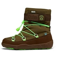 Affenzahn Schneestiefel Vegan Snowy wasserdicht, warm gefüttert, vegan, zum Reinschlüpfen, Größe 21-32 Frosch - Olive - 23 EU