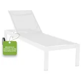 acamp Gartenliege Sonnenliege mit Rollen, Alu wetterfest, Rückenlehne verstellbar, flach, Spar-Set, 1-tlg, Rollliege, Liegestuhl, Relaxliege, Outdoor, UV-beständig, Aluminium weiß