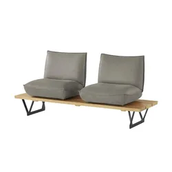 KOINOR Kufenbank  Leder Schwof , grau , Maße (cm): B: 190 H: 88 T: 70.0