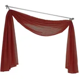 Olivia's Stylism Boutique Querbehang Deko Gardinen aus transparentem Voile Schals H*B 500 * 145cm Terra