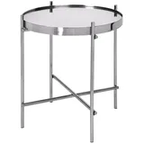 WOMO-DESIGN Beistelltisch Grau, Metall, 43x45x45 cm Wohnzimmer, Wohnzimmertische, Beistelltische
