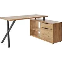 Jahnke X-TRA C 145 E Kerneiche/Schwarz Schreibtisch Engineered Wood, Core Oak/Black, One Size