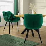 2er Set Stühle Esszimmerstühle Küchenstuhl Wohnzimmerstühle Polsterstuhl Samt